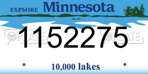 1152275 Minnesota License Plate