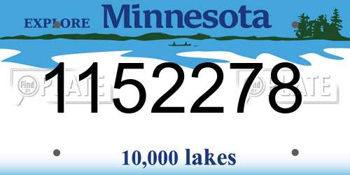 1152278 Minnesota License Plate