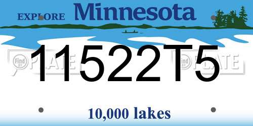11522T5 Minnesota License Plate