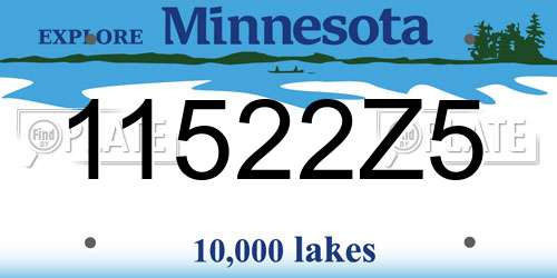 11522Z5 Minnesota License Plate