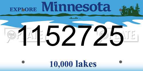 1152725 Minnesota License Plate