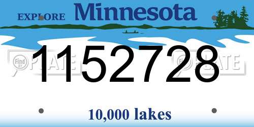 1152728 Minnesota License Plate