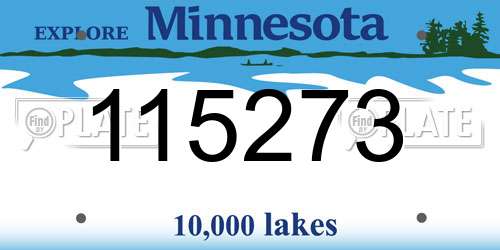 115273 Minnesota License Plate