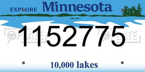 1152775 Minnesota License Plate