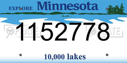 1152778 Minnesota License Plate