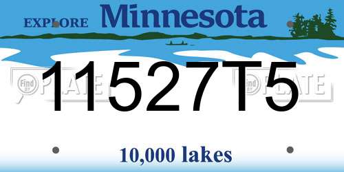11527T5 Minnesota License Plate