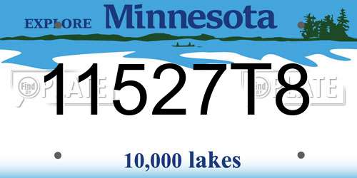 11527T8 Minnesota License Plate