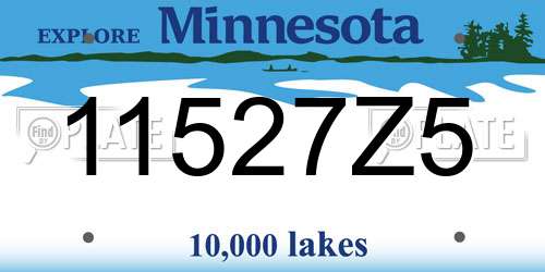 11527Z5 Minnesota License Plate