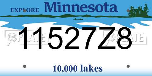 11527Z8 Minnesota License Plate