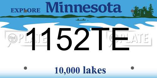 1152TE Minnesota License Plate