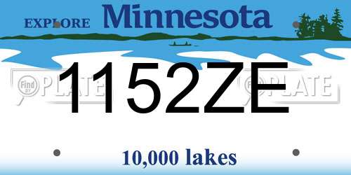 1152ZE Minnesota License Plate