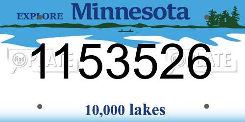 1153526 Minnesota License Plate
