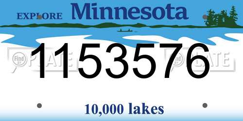 1153576 Minnesota License Plate