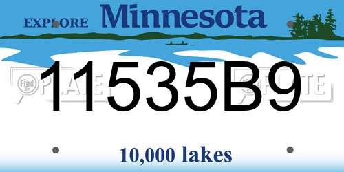 11535B9 Minnesota License Plate