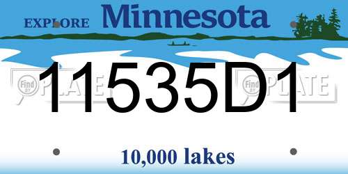 11535D1 Minnesota License Plate