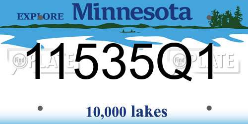 11535Q1 Minnesota License Plate