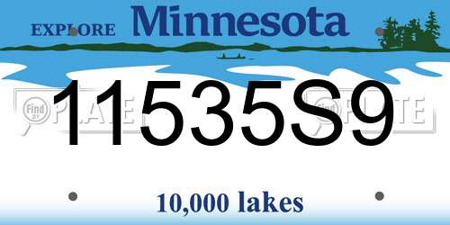11535S9 Minnesota License Plate