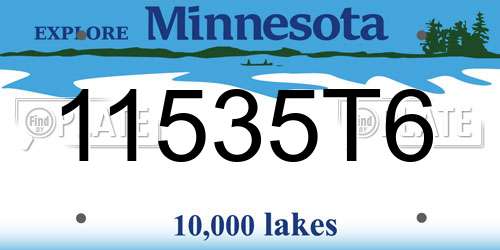 11535T6 Minnesota License Plate