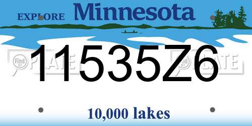 11535Z6 Minnesota License Plate
