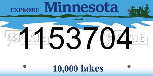 1153704 Minnesota License Plate