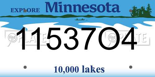 11537O4 Minnesota License Plate