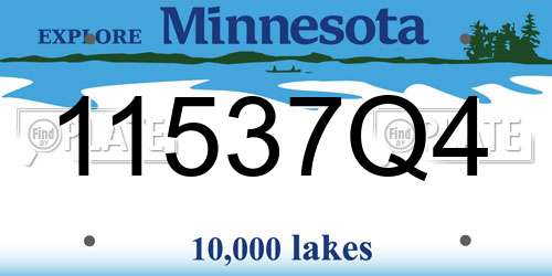 11537Q4 Minnesota License Plate