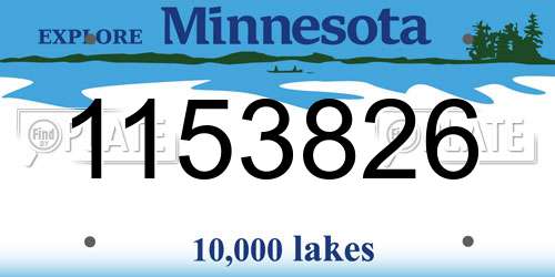 1153826 Minnesota License Plate