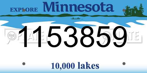 1153859 Minnesota License Plate