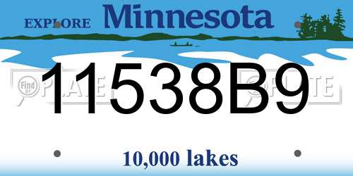 11538B9 Minnesota License Plate