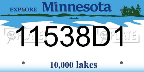 11538D1 Minnesota License Plate