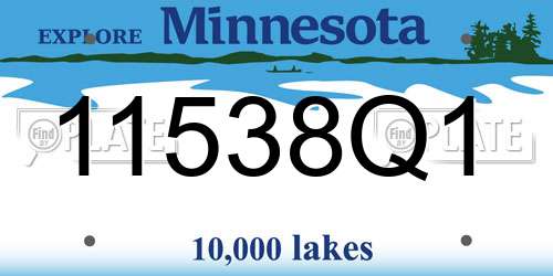 11538Q1 Minnesota License Plate