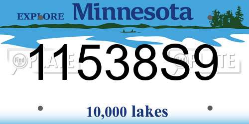 11538S9 Minnesota License Plate