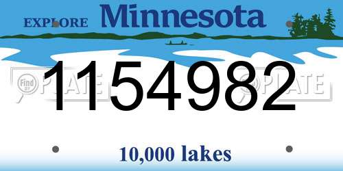 1154982 Minnesota License Plate