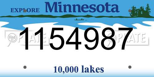 1154987 Minnesota License Plate