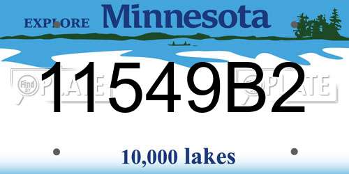 11549B2 Minnesota License Plate