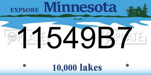 11549B7 Minnesota License Plate