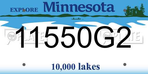 11550G2 Minnesota License Plate
