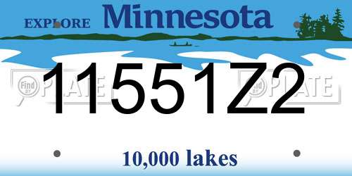 11551Z2 Minnesota License Plate