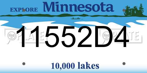 11552D4 Minnesota License Plate