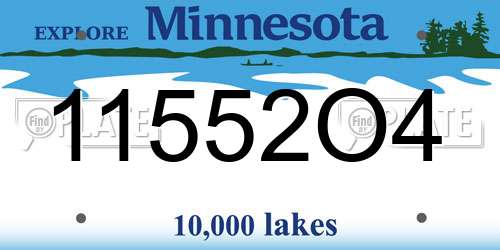 11552O4 Minnesota License Plate