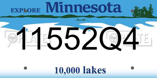 11552Q4 Minnesota License Plate