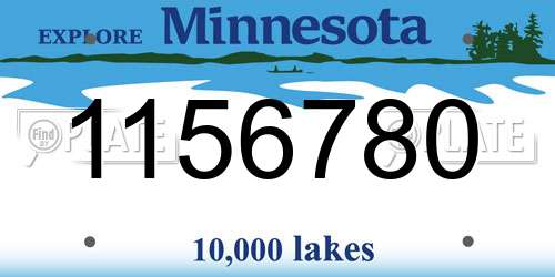 1156780 Minnesota License Plate