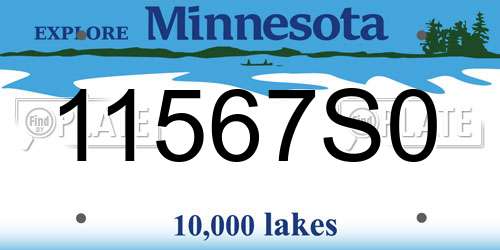 11567S0 Minnesota License Plate
