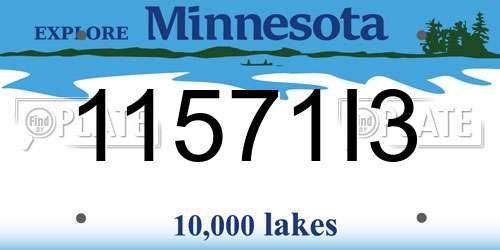 11571I3 Minnesota License Plate