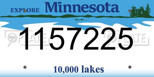 1157225 Minnesota License Plate