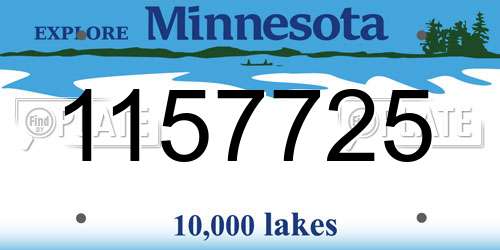 1157725 Minnesota License Plate