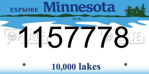 1157778 Minnesota License Plate