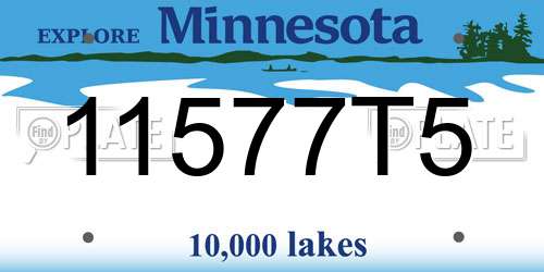 11577T5 Minnesota License Plate