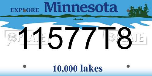 11577T8 Minnesota License Plate
