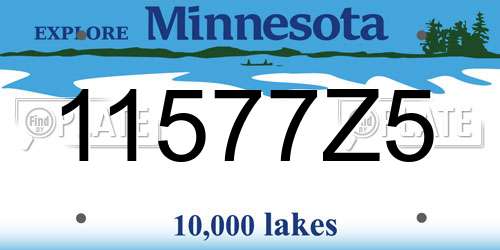 11577Z5 Minnesota License Plate